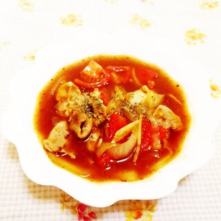 トマトと玉葱のハヤシライス風スープ